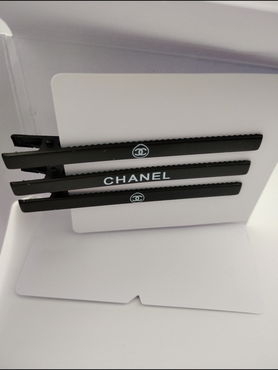 CHANEL Other - Chanel Black Logo Hair Clips - Set of 3 Brand New
